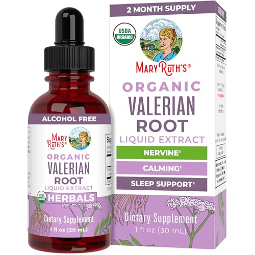 MaryRuth Organics Valerian Root Liquid Drops | 2 Month Supply | Sugar Free | USDA Organic Valerian Root Drops | Support Sleep | Calm and Stress Relief | Vegan | Non-GMO | Gluten Free | 60 Servings
