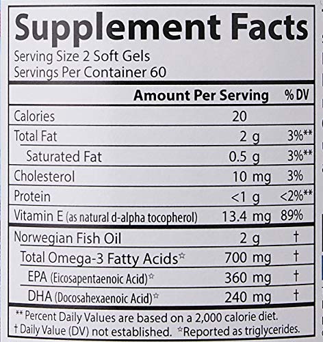 Carlson The Very Finest Fish Oil Orange 120 + 30 Softgels, 700 mg (May be Chewed)