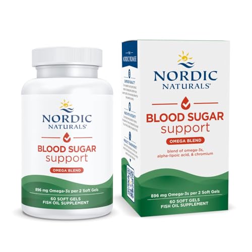 Nordic Naturals Omega Blood Sugar, Lemon - 60 Soft Gels - 896 mg Omega-3 + Alpha-Lipoic Acid & Chromium - Metabolism - Non-GMO - 30 Servings