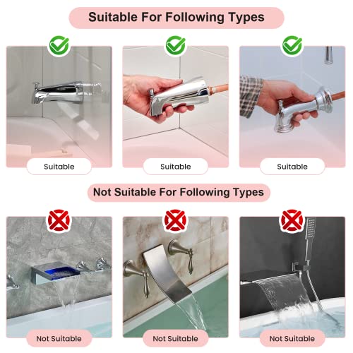 Baby Bath Helper - Bath Tub Faucet Extender - Guides Water Directly from Faucet to Baby Bath Tub Without Excessive Water Waste and Splashing - Modified to Fit Larger Bath Tub Faucets (Pink)
