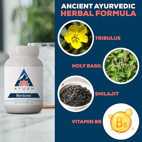Ayush Herbs Rentone - Kidney Support Supplement with Cranberry, Kidney Cleanse Pills for Women & Men, Urinary Health & Bladder Function - 90 Vegetarian Capsules (1 Count)