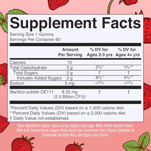 MaryRuth Organics Kids Probiotics for Digestive Health | USDA Organic Probiotic Gummies | Probiotics for Kids | Immune Support | Gut Health Supplement | Vegan | Non-GMO | Gluten Free | 60 Count