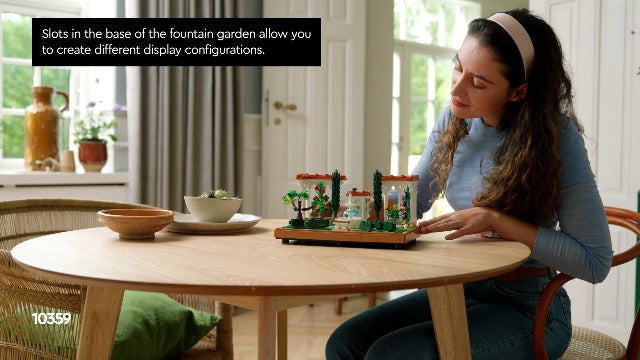 LEGO Icons Fountain Garden Building Set - DIY Kit for Adults, Ages 18+ - Miniature Craft Building Blocks for Home Decor, Display - Gift for Birthday - with Cypress Trees and Grape Vines - 10359