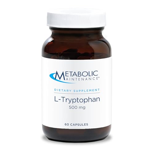 Metabolic Maintenance L-Tryptophan - 500mg Amino Acid in The 'Free Form' for Superior Absorption + Vitamin B6 - Mood + Appetite Supplement, Vegan + No Fillers (60 Capsules)