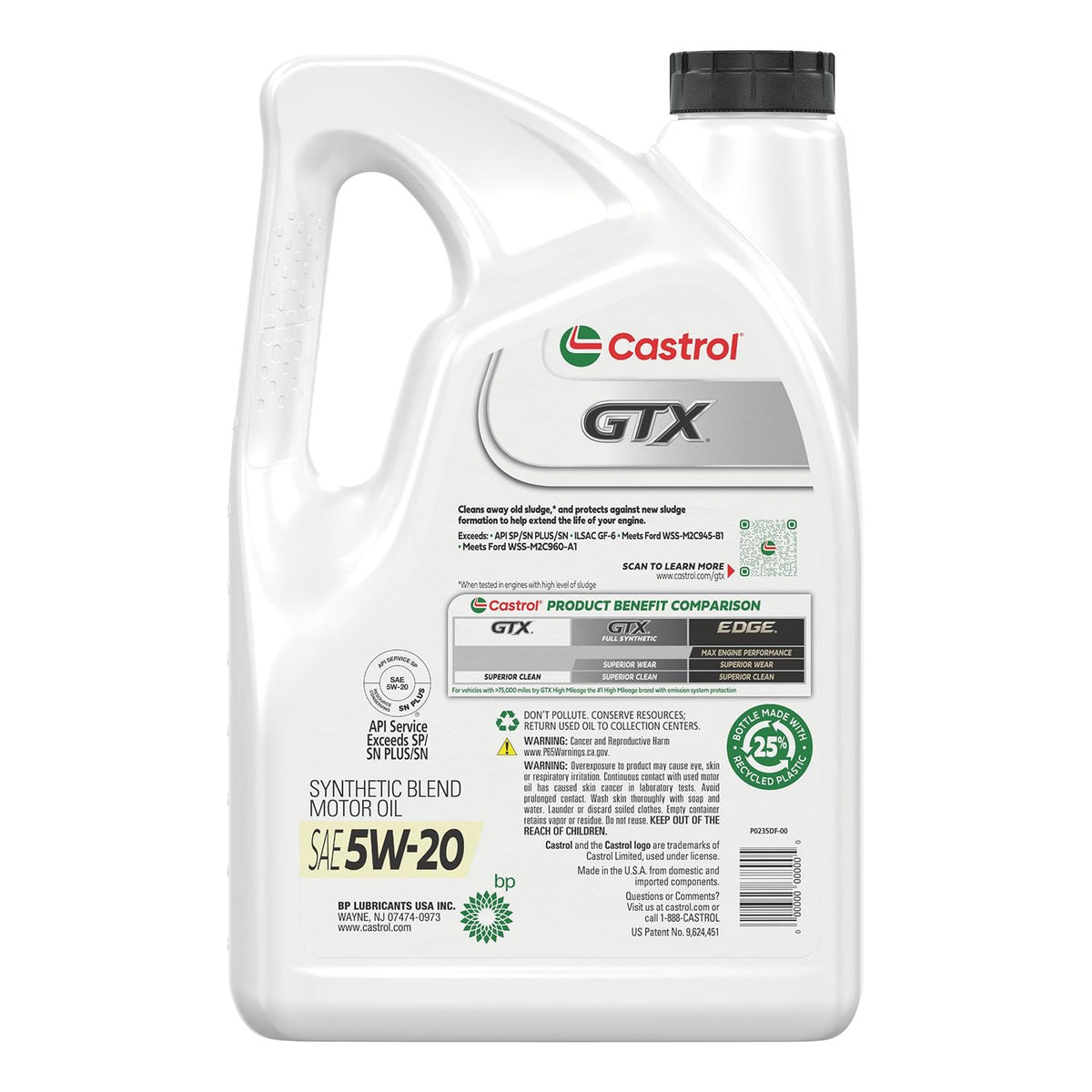 Castrol EDGE Synthetic Blend 5W-20 Motor Oil 5 Quart | 15A69C