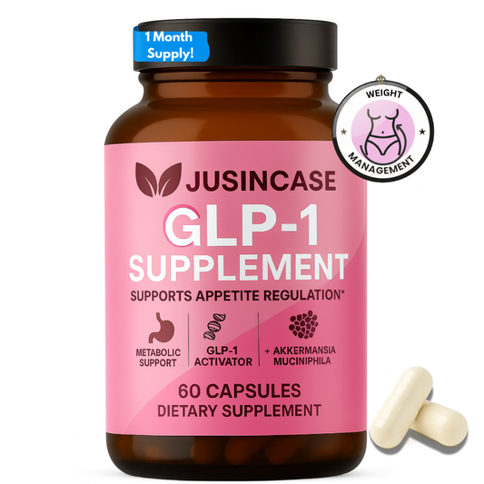 GLP-1 Weight Management Supplement for Women and Men | Akkermansia Probiotic with Prebiotic Fiber | Formulated to Support Natural GLP1 Production, Hunger & Metabolism Support | Appetite Regulation for Gut Health | 60 Capsules | JUSINCASE®