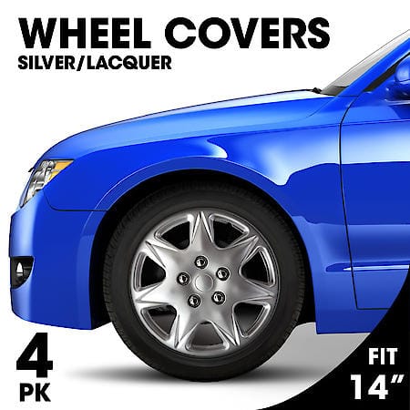 AutoCraft 14" Wheel Cover: 7-Spoke, Silver, High Impact Plastic, 4 Pack