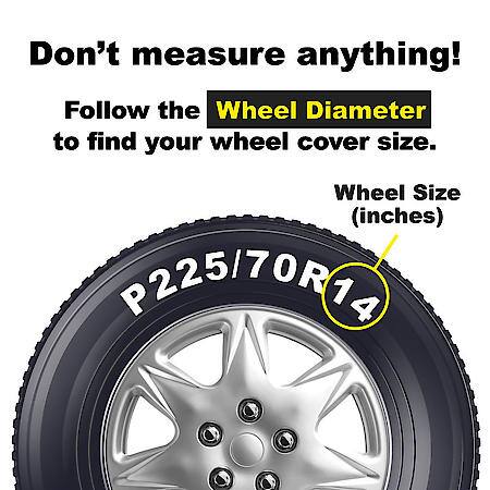 AutoCraft 14" Wheel Cover: 7-Spoke, Silver, High Impact Plastic, 4 Pack