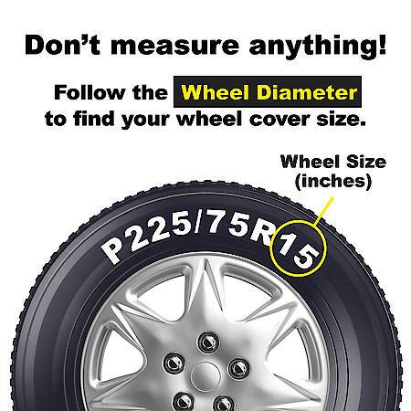 AutoCraft 15" Wheel Cover: 7-Spoke, Silver, High Impact Plastic, 4 Pack