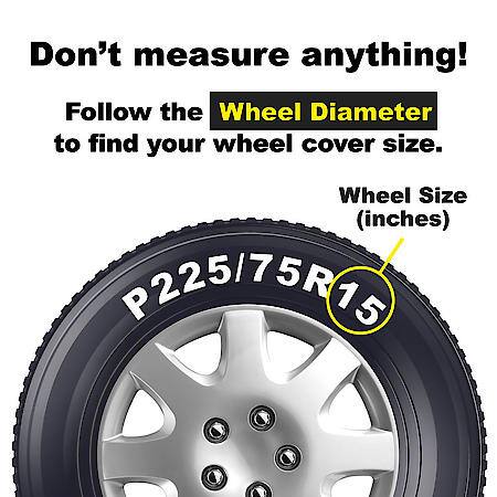 AutoCraft 15" Wheel Cover: 8-Spoke, Silver, High Impact Plastic, 4 Pack