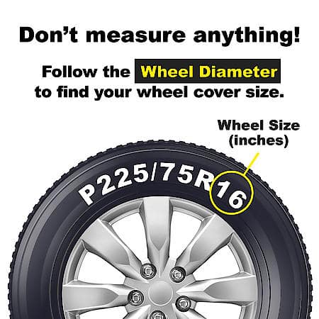 16" Wheel Cover: Turin 2, 8-Spoke, Silver, High Impact Plastic, 4 Pack