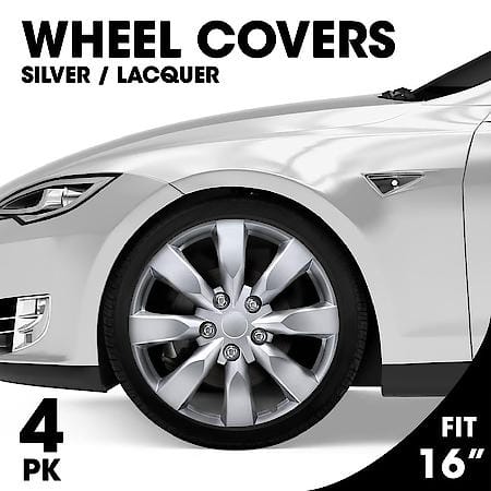 16" Wheel Cover: Turin 2, 8-Spoke, Silver, High Impact Plastic, 4 Pack
