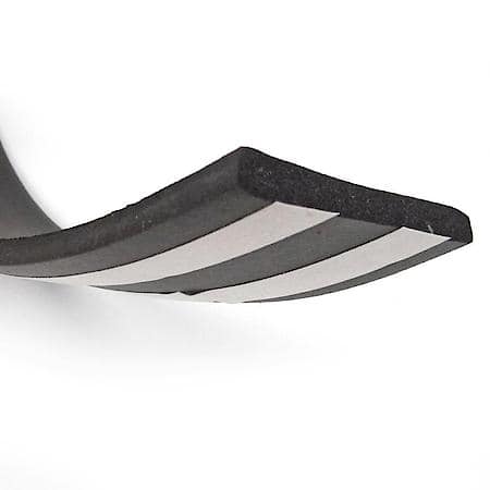 Camper Top Seal Weatherstrip, 2 in. x 3/16 in. 22 ft, Black