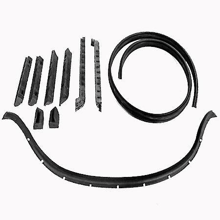Corvette Convertible Top Weatherstrip Kit 10 Pc, 1968-1975, Black