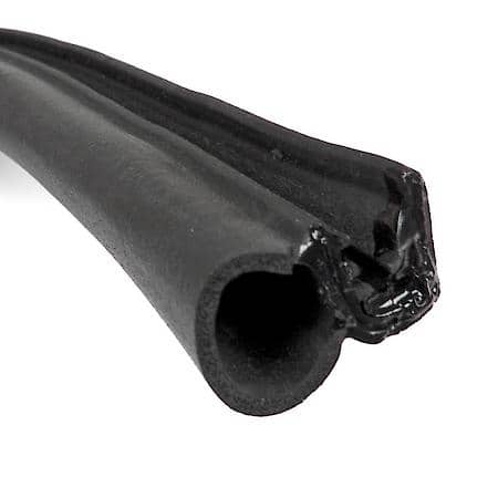 Side Bulb Weatherstrip Steel Core, 1 in. x 9/16 in. 10 ft, Black