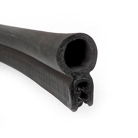 Top Bulb Weatherstrip Steel Core, 5/8 in. x 1-3/16 in. 10 ft, Black