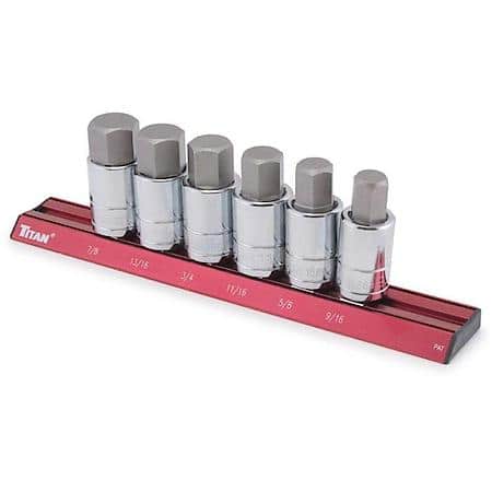 6-Pc 1/2 Dr Sae Large Hex Bit