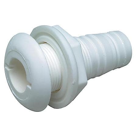 Molded White Plastic With Broad Flange. Per Abyc "Safety Standards" - Hose Size: 3/4"