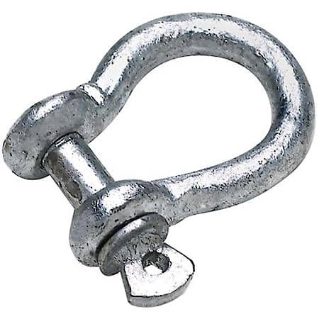 Galvanized Steel Anchor Shackle - Pin Size: 1/4" - Break Strength: 4400 Lbs - Working Load: 1100 Lbs