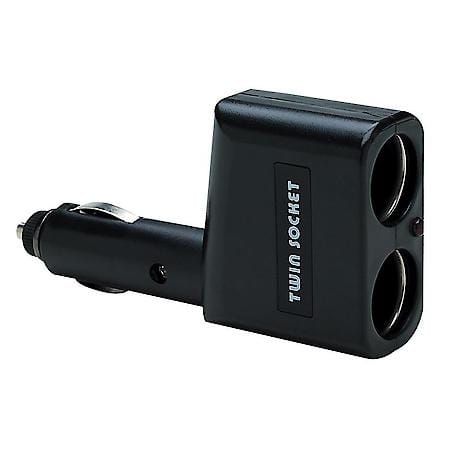 Dual Power Outlet W/ Fuse - Converts Any 12 Volt Cigarette Lighter Socket To Dual Power Outlet
