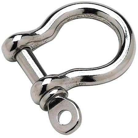 Stainless Steel Anchor Shackle - Pin Size: 3/8" - Break Strength: 8000 Lbs - Working Load: 1600 Lbs