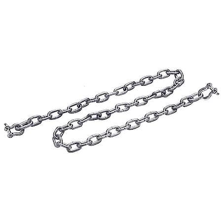 Anchor Lead Chain - 1/4" X 4' Hot Dipped Galvanized Proof Coil Chain With Galvanized End Shackles