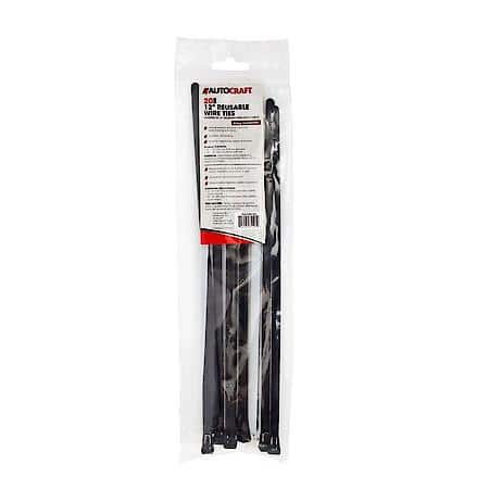 Wire Ties, Reusable, 12", Black, 20 Pack