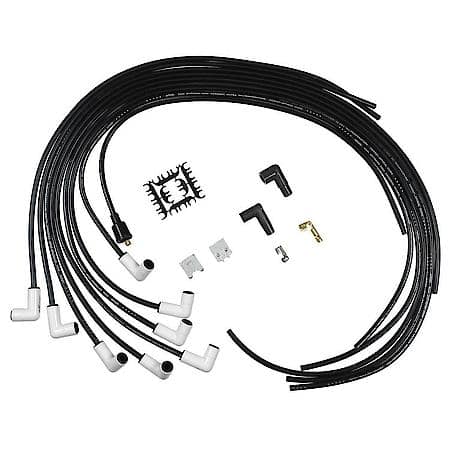 Spark Plug Wire Set - Universal - 90 Deg White Ceramic Boots