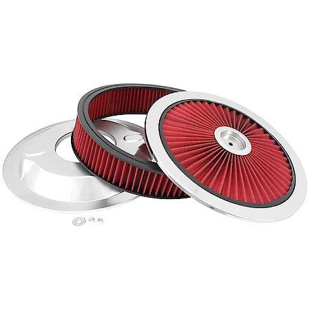 High-Flow Air Cleaner for Carburetors & TBI with Red Filter