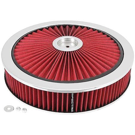 High-Flow Air Cleaner for Carburetors & TBI with Red Filter