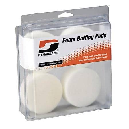 3 White Foam Polishing Pads Four In Clear Pkg.