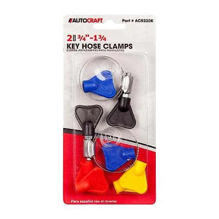 Key Hose Clamps, No. 20, 2 Pack, Range: 3/4" - 1-3/4"