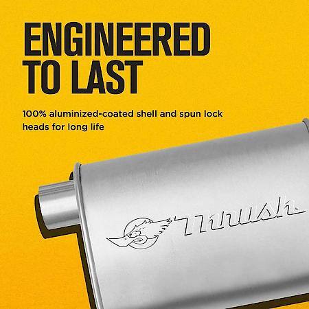 Muffler Mellow Performance Tone Inlet 2.25 Pipe Connection Offset Outlet 2.25 Offset