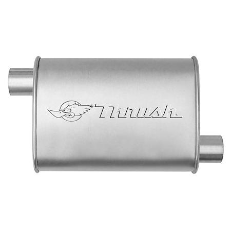 Muffler Mellow Performance Tone Inlet 2.25 Pipe Connection Offset Outlet 2.25 Offset