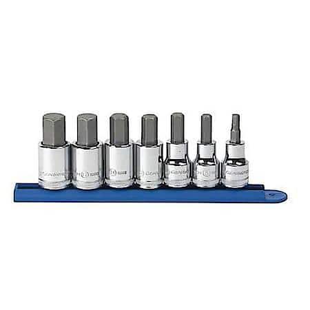 7-Piece 1/2" Drive Hex Bit Set, Metric