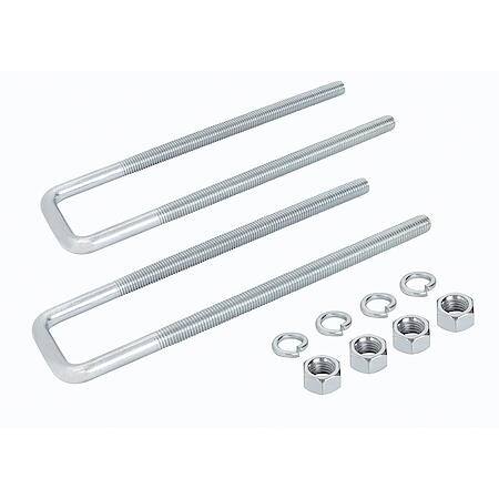 5/8" Square U-Bolt Leaf Spring Kit with Nuts & Washers (2 Pack)