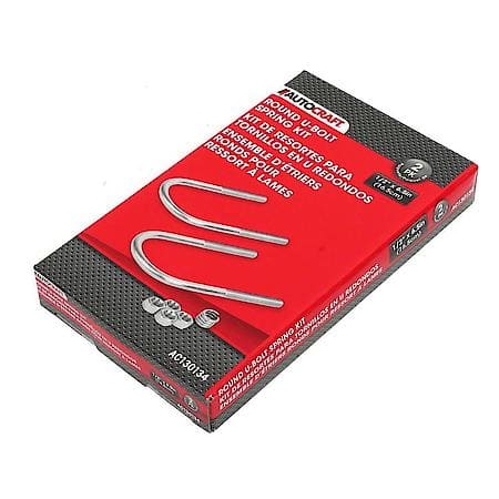 Leaf Spring U-Bolt Kit, 1/2" Round, 6-1/2", 2 Pack