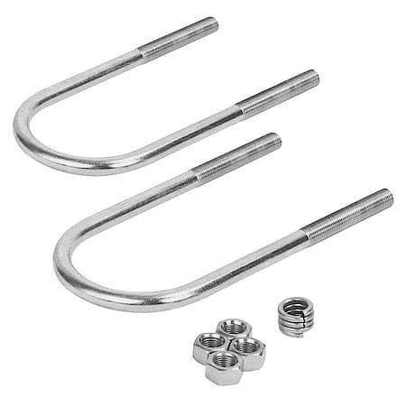 Round U Bolt, 1/2" x 3-1/8" x 8", 2 Pack