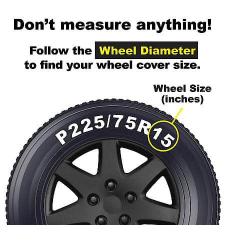 AutoCraft 15" Wheel Cover: 7-Spoke, Matt Black, High Impact Plastic, 4 Pack
