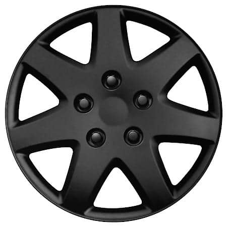 AutoCraft 15" Wheel Cover: 7-Spoke, Matt Black, High Impact Plastic, 4 Pack