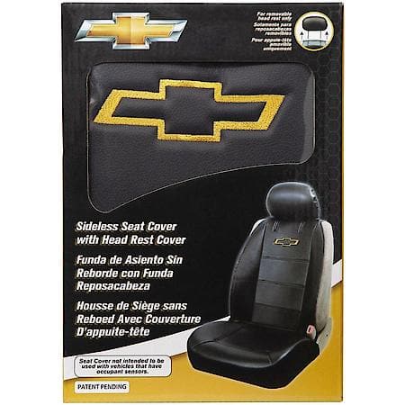 Chevrolet Seat Covers: Black, Vinyl, Sideless, Easy To Install, Universal, 1 Pk