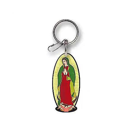 Lady Guadalupe Key Chain: PVC Keychain with Clip and Split Ring