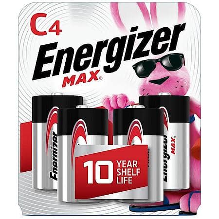 MAX C Batteries (4 Pack), C Cell Alkaline Batteries