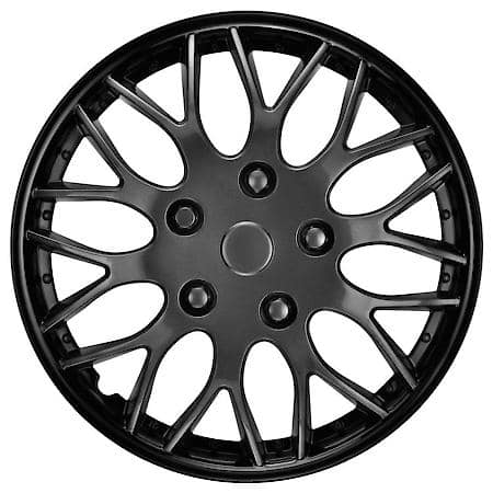 AutoCraft 15" Wheel Cover: 10-Spoke, Charcoal & Ice Black, High Impact Plastic, 4 Pack