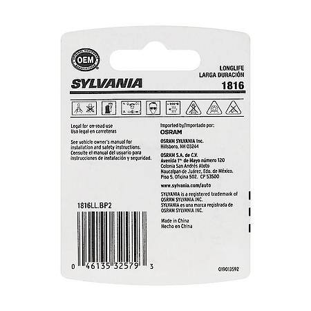 1816 Long Life: Mini Bulb, Standard Performance, 2 Pack