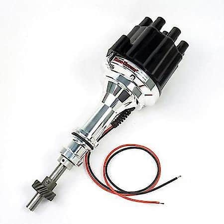 D7132800 Flame-Thrower Electronic Distributor Billet Ford 351C With Ignitor Iii Non Vacuum Black Cap
