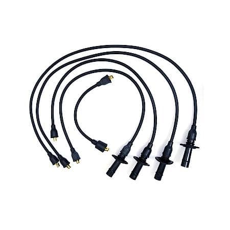 704101 Flame-Thrower Spark Plug Wires 4 Cyl Vw Custom Fit Black