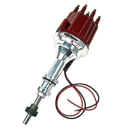 D7131811 Flame-Thrower Electronic Distributor Billet Ford 351W With Ignitor Iii Non Vacuum Red M Cap