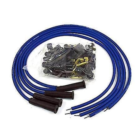 804380 Flame-Thrower Spark Plug Wires 4 cyl 8mm Universal 180 Degree Blue
