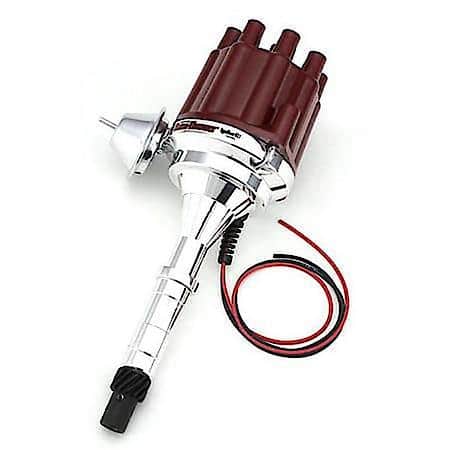 D7160701 Flame-Thrower Electronic Distributor Billet Amc V8 With Ignitor Iii Vacuum Advance Red Cap